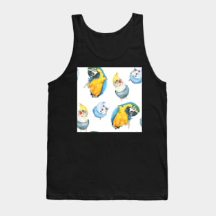 Parrot watercolor pattern - macaw, budgies, cockatiel Tank Top